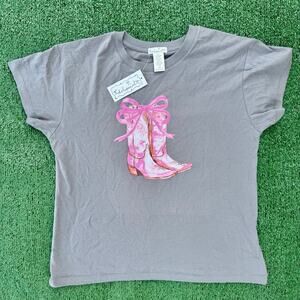 Delusional Brand Pink Boots With Coquette Cropped Shirt Men’s